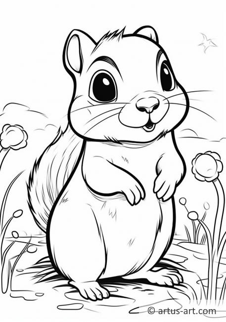 Ground squirrel Coloring Page For Kids